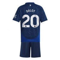 Manchester United Diogo Dalot #20 Bortedraktsett Barn 2024-25 Kortermet (+ Korte bukser)